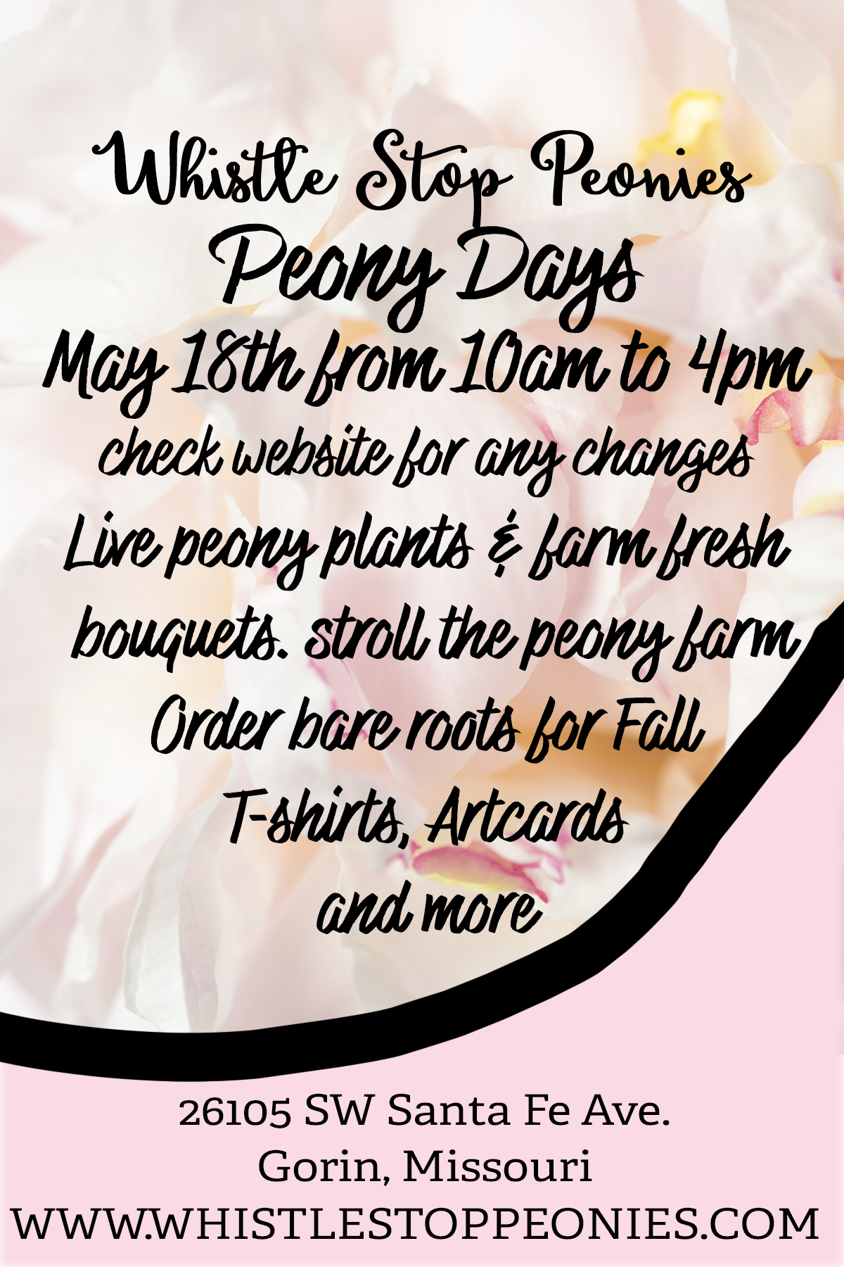 Peony Days ( Open House) May 18th, 2024 | Whistle Stop Peonies